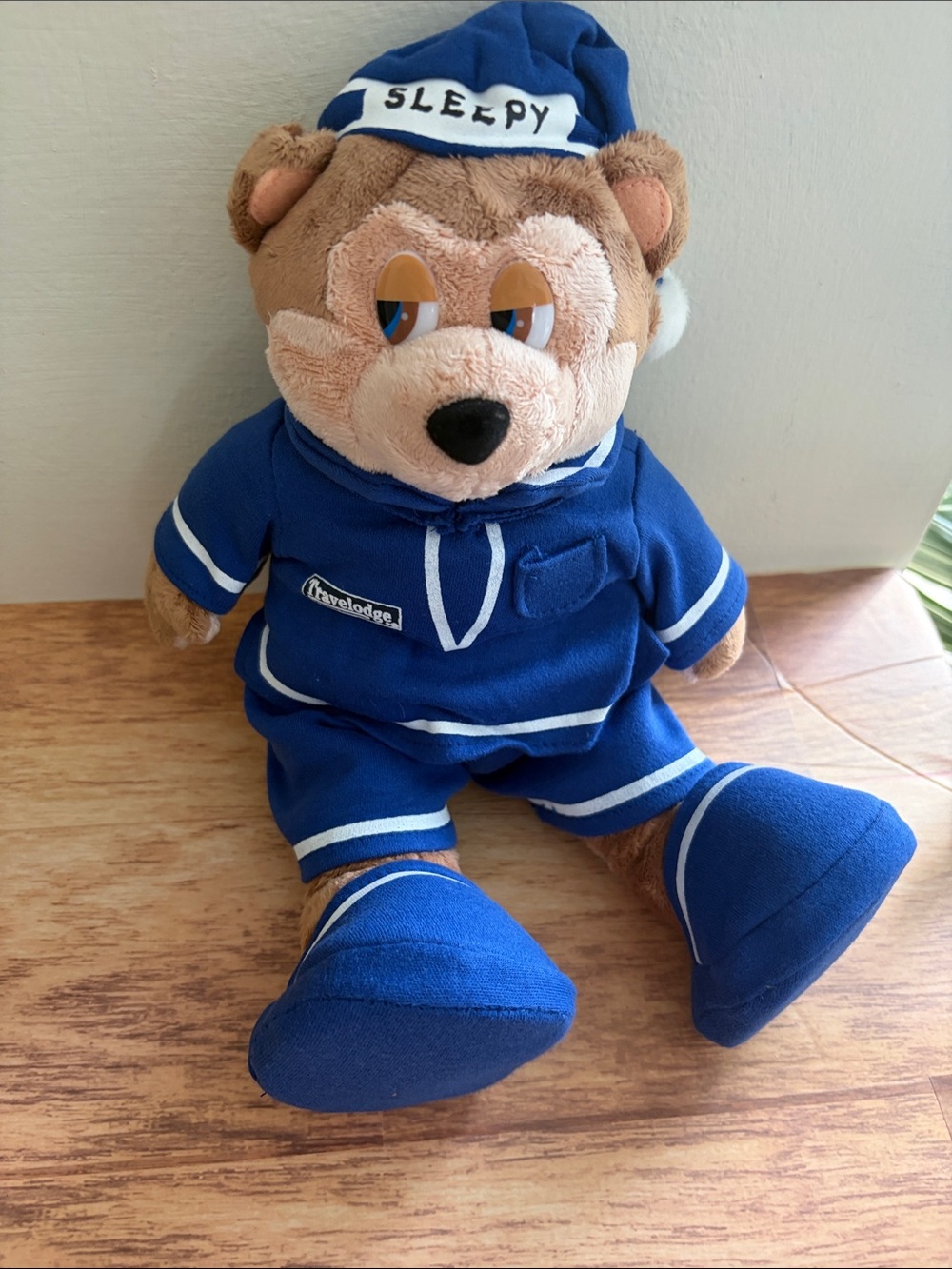 Travelodge Sleepy Bear Plush in Blue Pajamas -